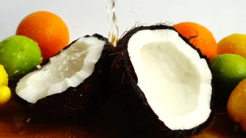 Stock Video Fruit Composition With A Coconut In The Foreground Live Wallpaper For PC - Free Live Wallpaper