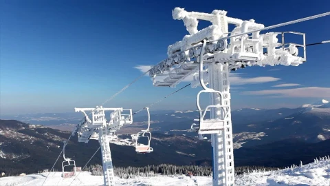 Stock Video Frozen Ski Resort In The Mountains Live Wallpaper For PC - Free Live Wallpaper