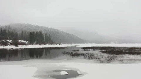Stock Video Frozen Lake In Cold Weather And Snow Live Wallpaper For PC - Free Live Wallpaper