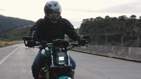 Stock Video Front View Of A Biker On Highway Live Wallpaper For PC - Free Live Wallpaper