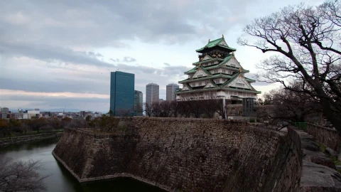 Stock Video From Day To Night Osaka Castle Live Wallpaper For PC - Free Live Wallpaper
