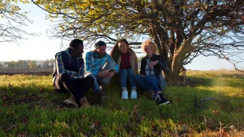 Stock Video Friends Watching The Phone In The Countryside Live Wallpaper For PC - Free Live Wallpaper