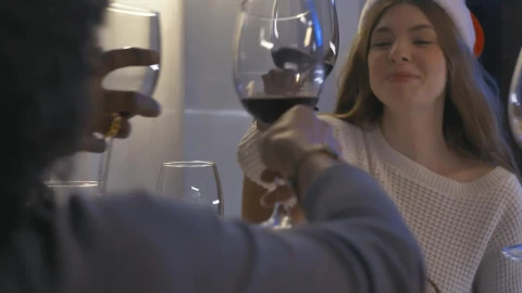 Stock Video Friends Toasting At Christmas Dinner Live Wallpaper For PC - Free Live Wallpaper