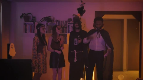 Stock Video Friends Taking A Selfie In Costume On Halloween Live Wallpaper For PC - Free Live Wallpaper