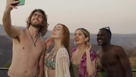 Stock Video Friends Taking A Selfie By A Pool Live Wallpaper For PC - Free Live Wallpaper