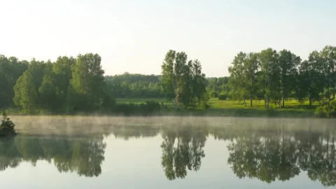 Stock Video Lake In The Morrning With Mist Animated Wallpaper - Free Live Wallpaper