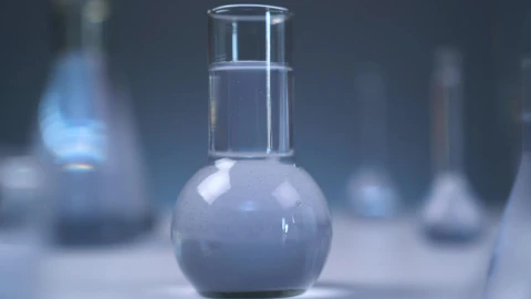 Stock Video Laboratory Flasks With Gray Liquid Animated Wallpaper - Free Live Wallpaper