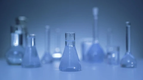 Stock Video Laboratory Flasks With Blue Liquid Animated Wallpaper - Free Live Wallpaper