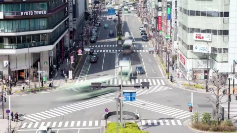 Stock Video Kyoto Busy Street With Crosswalks Time Lapse Animated Wallpaper - Free Live Wallpaper