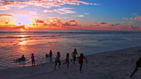 Stock Video Kids Having Fun On The Beach Animated Wallpaper - Free Live Wallpaper