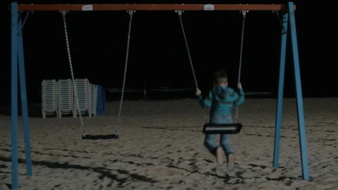 Stock Video Kid Alone On A Beach Swing Animated Wallpaper - Free Live Wallpaper