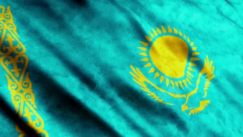 Kazakhstan Flag Waving Slow Animated Wallpaper - Free Live Wallpaper