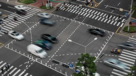 Stock Video Junction With Busy Traffic Animated Wallpaper - Free Live Wallpaper