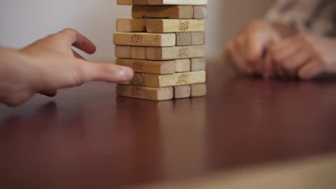 Stock Video Jenga Tower On A Table Seen In Detail Animated Wallpaper - Free Live Wallpaper