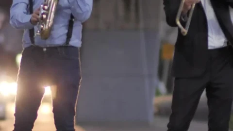 Stock Video Jazz Musicians Playing In The Street Animated Wallpaper - Free Live Wallpaper