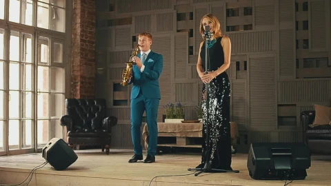 Stock Video Jazz Band With A Woman Singing Animated Wallpaper - Free Live Wallpaper