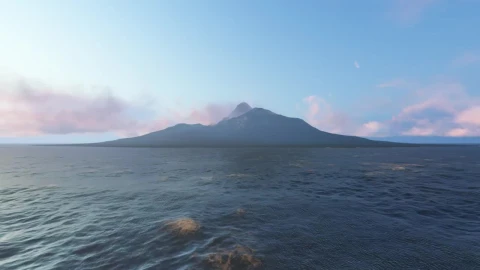 Stock Video Island In The Distance In The Middle Of The Sea Animated Wallpaper - Free Live Wallpaper