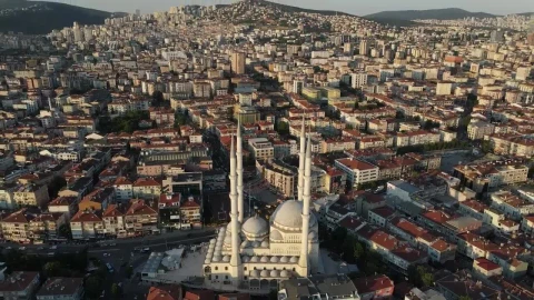 Stock Video Islam Mosque In A City Aerial View Animated Wallpaper - Free Live Wallpaper