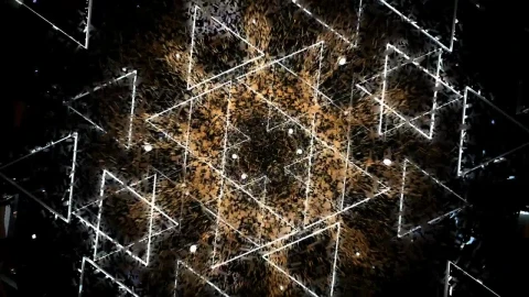 Stock Video Intro Video With Golden Shapes And Light Triangles Animated Wallpaper - Free Live Wallpaper