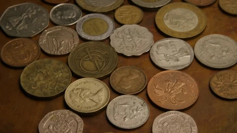 Stock Video International Coins On The Table Animated Wallpaper - Free Live Wallpaper