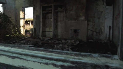 Stock Video Interior Of Burnt Out House Animated Wallpaper - Free Live Wallpaper