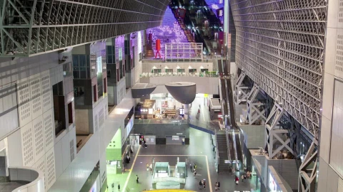 Stock Video Interior Of A Large Shopping Center From Above Animated Wallpaper - Free Live Wallpaper