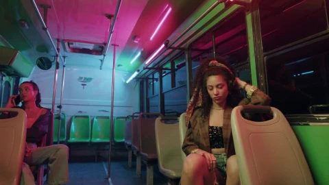 Stock Video Interior Of A Bus With A Few Young Passengers Animated Wallpaper - Free Live Wallpaper
