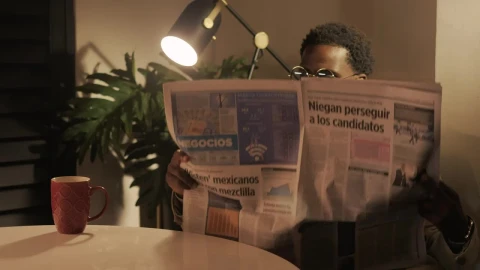 Stock Video Intellectual Man Reading The Newspaper With A Cup Of Coffee 4119 Animated Wallpaper - Free Live Wallpaper
