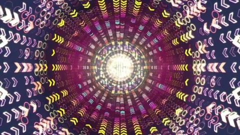 Stock Video Inside Of A Tube With Arrows And Colored Lights Animated Wallpaper - Free Live Wallpaper