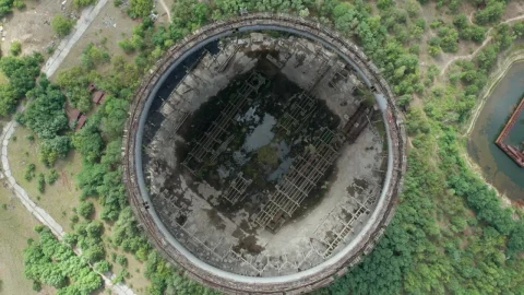 Stock Video Inside An Abandoned Cooling Tower Animated Wallpaper - Free Live Wallpaper