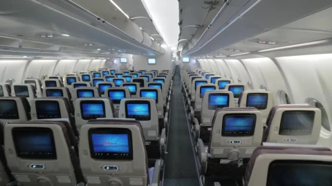 Stock Video Inside A Modern Passenger Plane Animated Wallpaper - Free Live Wallpaper
