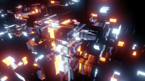 Stock Video Information Blocks Virtual World Concept Animated Wallpaper - Free Live Wallpaper