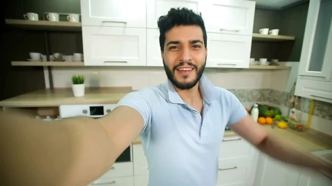 Stock Video Influencer Waves Hello To Subscribers On Webcam Animated Wallpaper - Free Live Wallpaper