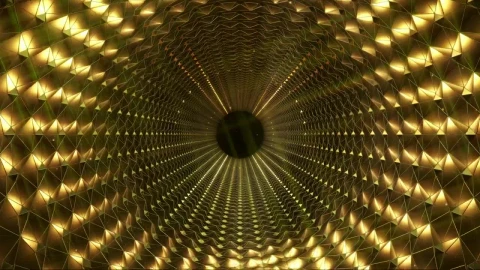 Stock Video Infinite Golden Luminous Tunnel Animated Wallpaper - Free Live Wallpaper