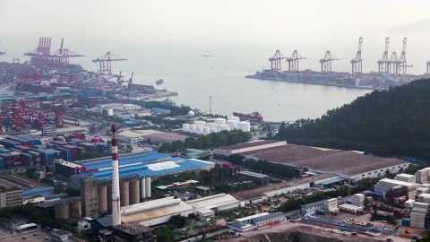 Stock Video Industrial Landscape Of Trading Port In Shenzhen Animated Wallpaper - Free Live Wallpaper