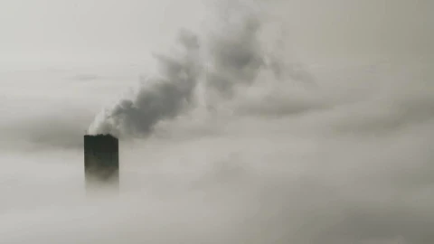 Stock Video Industrial Chimneys Above The Clouds And Environmental Pollution Animated Wallpaper - Free Live Wallpaper