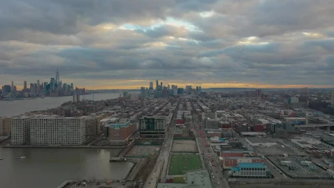 Stock Video Industrial Buildings With New York City Ahead Animated Wallpaper - Free Live Wallpaper
