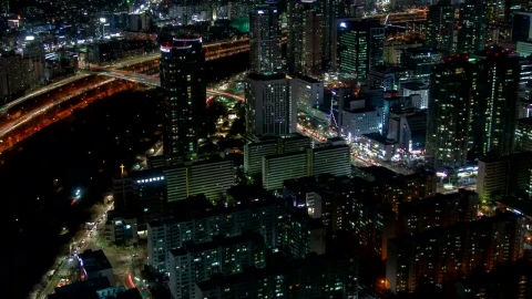 Stock Video Immense City Lit Up At Night Animated Wallpaper - Free Live Wallpaper