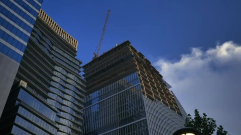 Stock Video Immense And Modern Building Under Construction Animated Wallpaper - Free Live Wallpaper