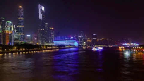 Stock Video Illuminated Ferries Sailing In The River Animated Wallpaper - Free Live Wallpaper