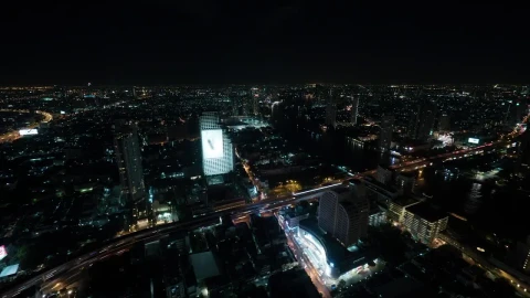 Stock Video Illuminated City Through The Night Animated Wallpaper - Free Live Wallpaper
