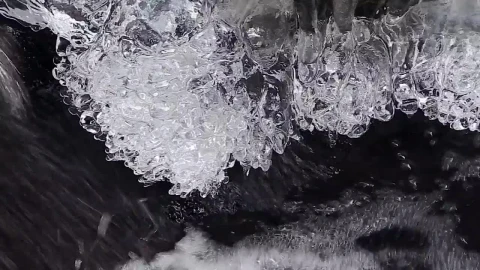 Stock Video Icy Winter Water From A River In A Forest Closeup Animated Wallpaper - Free Live Wallpaper