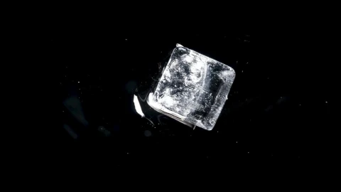 Stock Video Ice Cubes Rotating On Black Background Animated Wallpaper - Free Live Wallpaper