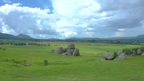 Stock Video Huge Rocks On A Plain Seen From Above Animated Wallpaper - Free Live Wallpaper
