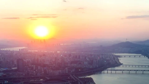 Stock Video Huge City With Bridges And Buildings As Dusk Animated Wallpaper - Free Live Wallpaper