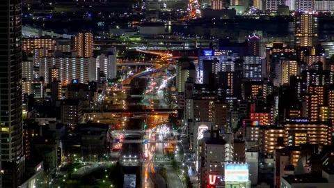 Stock Video Huge City With Avenues And Illuminated Buildings Animated Wallpaper - Free Live Wallpaper