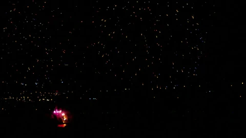Stock Video Huge Celebration With Fireworks In The Night Animated Wallpaper - Free Live Wallpaper