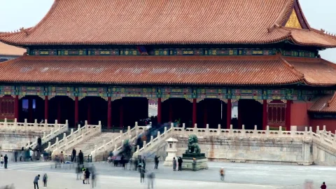 Stock Video Huge Asian Building With Many Tourists Animated Wallpaper - Free Live Wallpaper