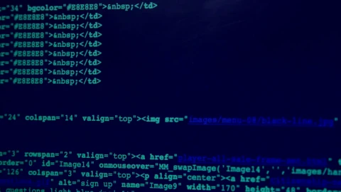 Stock Video Html Scrolling On A Blue Screen Animated Wallpaper - Free Live Wallpaper