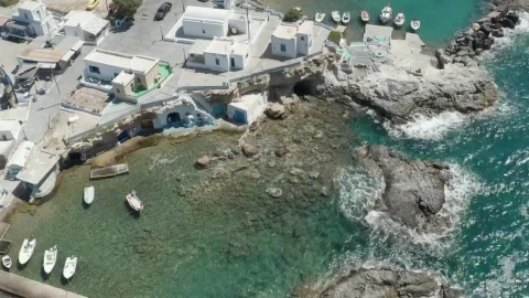 Stock Video Houses And Boats On A Small Cliff In Greece Animated Wallpaper - Free Live Wallpaper